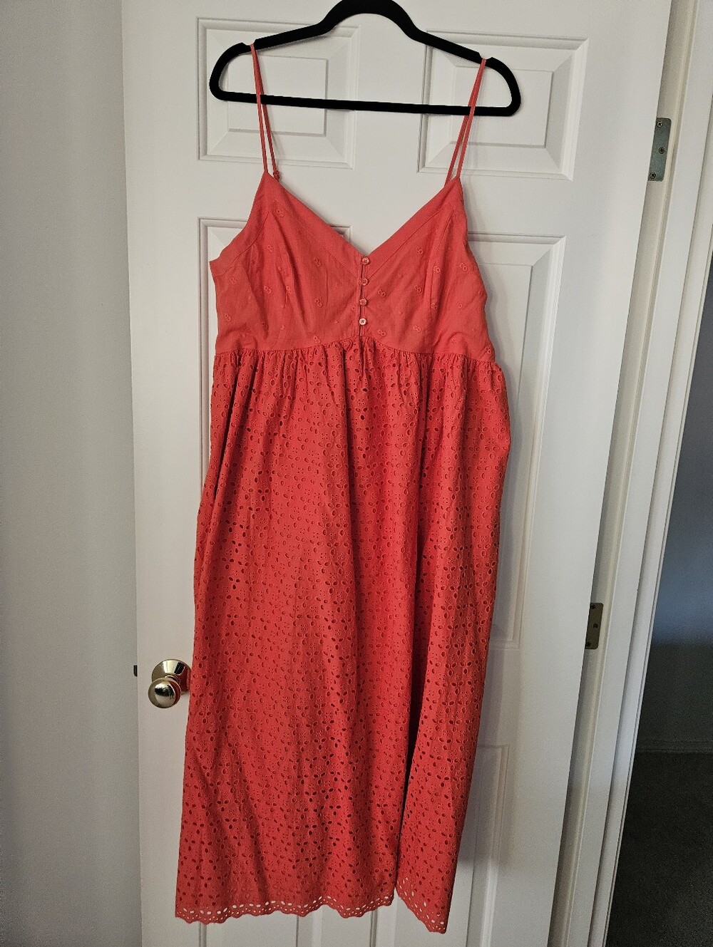 Aqua Women's Coral Eyelet Spaghetti Strap Midi Dress XL